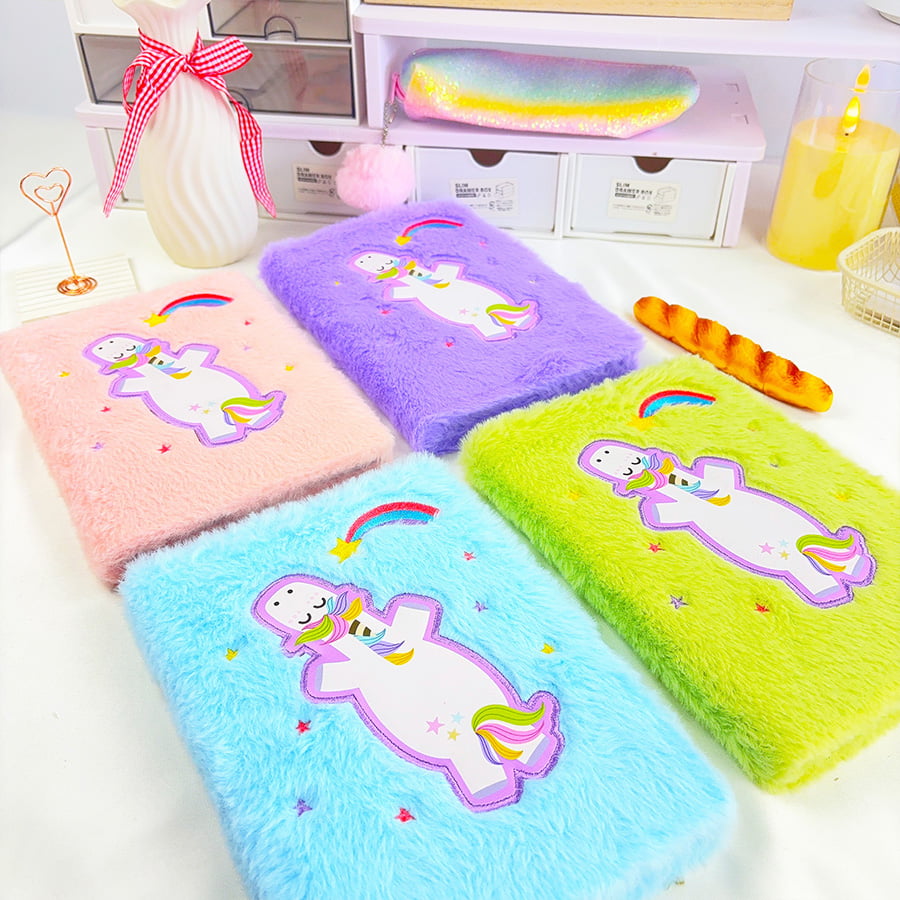 A5 Cute Unicorn Diary Plush Notebook